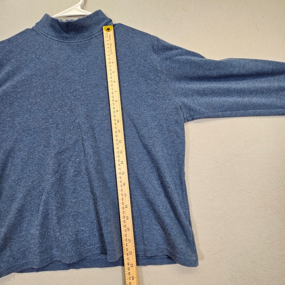 Women's L.L. Bean Heather Blue Turtleneck Pullover Size XL Reg 0ND15 100% Cotton - Picture 4 of 11